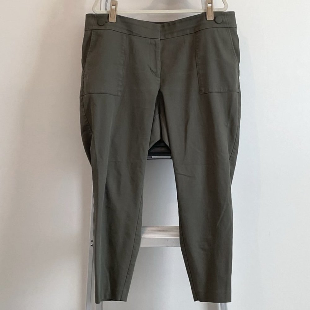 LOFT Plus Marissa skinny ankle pants - olive green